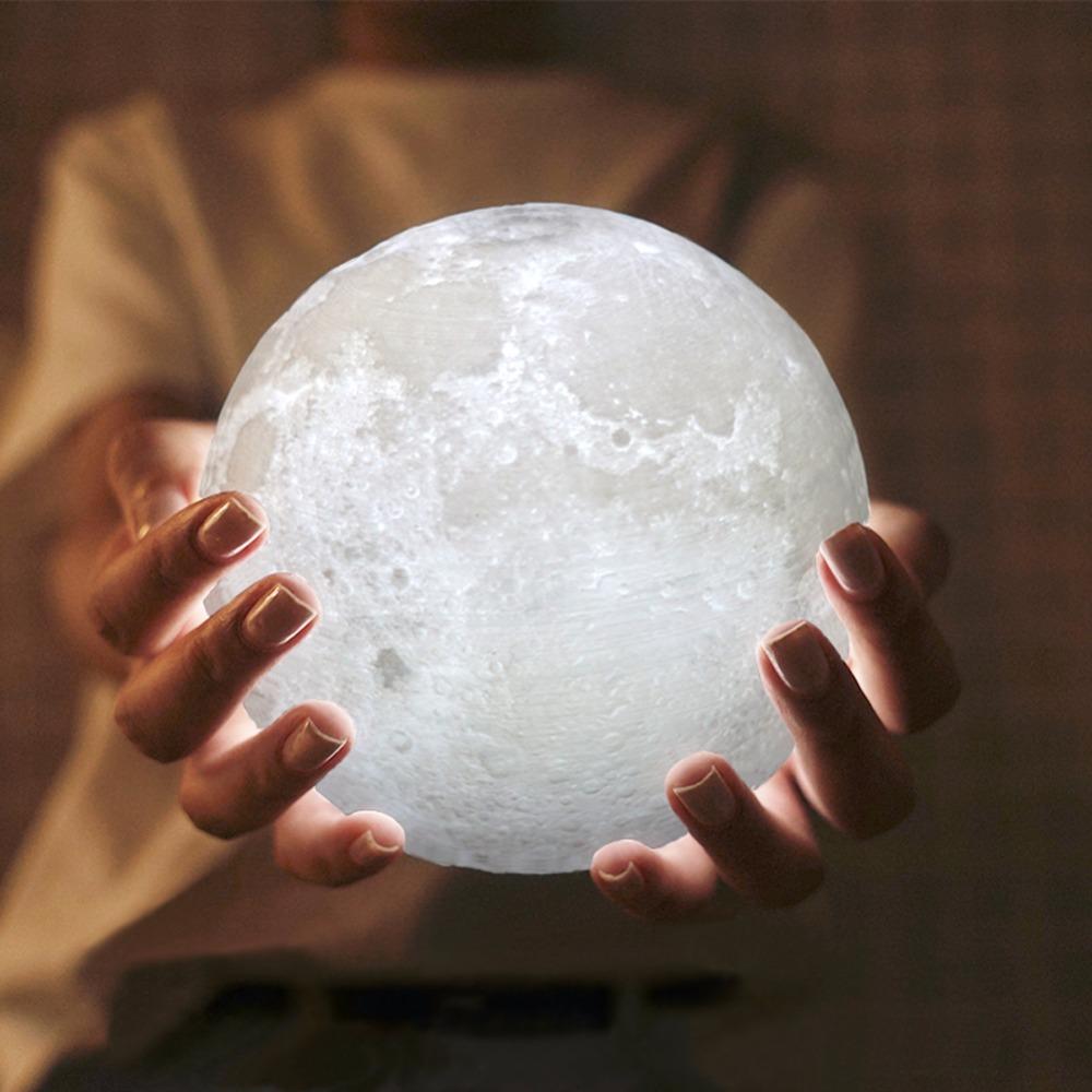 3D Printed Touch Switch LED Moon Night Light. (Adjustable Brightness)