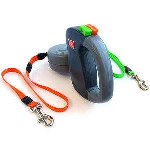 Retractable Tangle Proof Individually Controlled Double Dog Leash. (3 Colors Available)