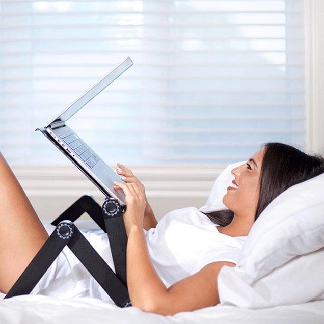 Adjustable Ergonomic Portable Aluminum Laptop Desk. (Mouse Pad Included)