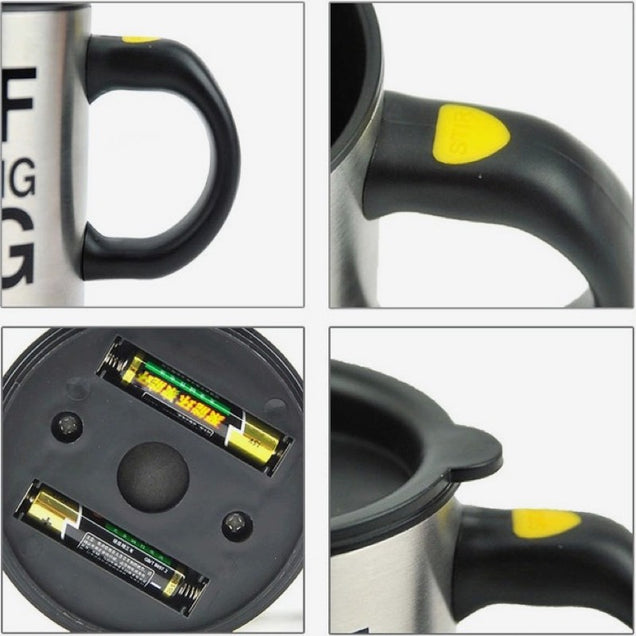 Stainless Steel Self Stirring Mug. (400ML Battery-Powered Mug)