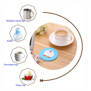Silicone USB Drink Warming Coaster. (Cartoon Decorated Pad)