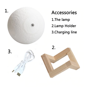 3D Printed Touch Switch LED Moon Night Light. (Adjustable Brightness)