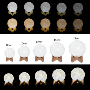3D Printed Touch Switch LED Moon Night Light. (Adjustable Brightness)