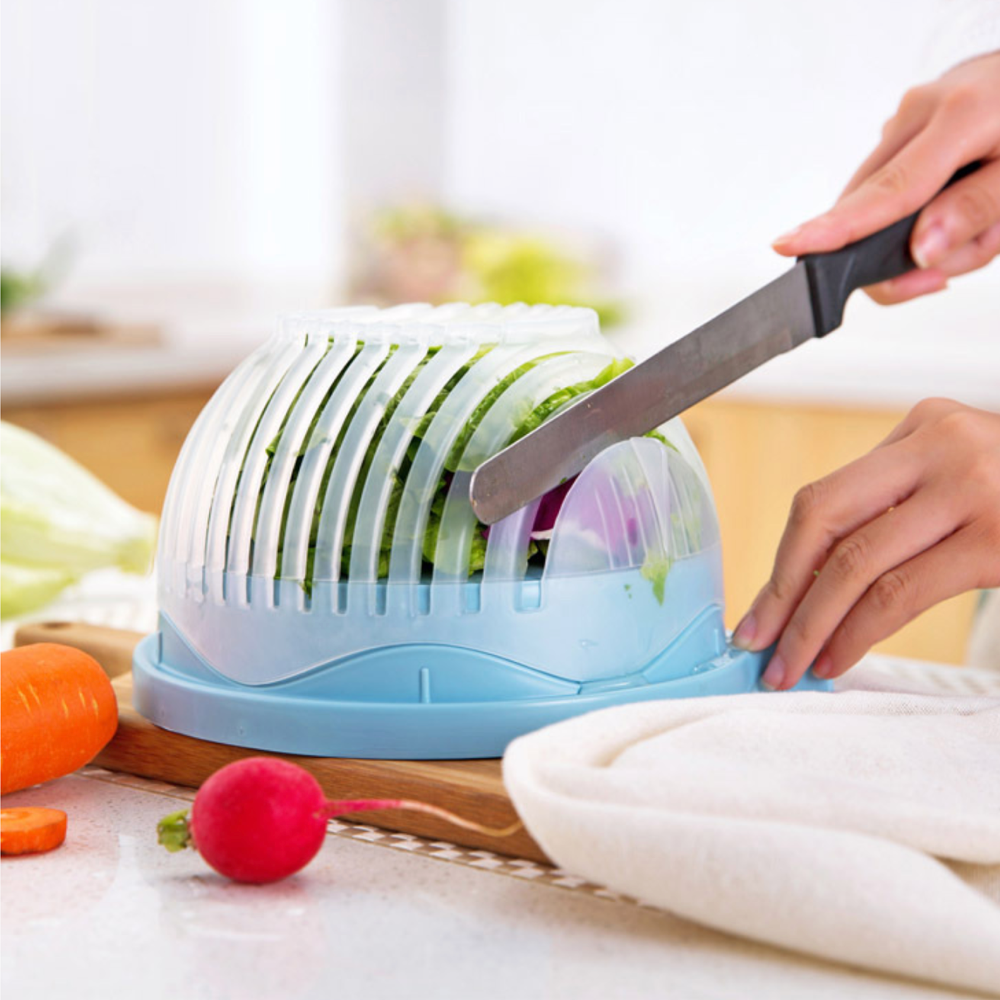 One Minute Vegetable & Salad Chopper Bowl. (3 Colors Available)