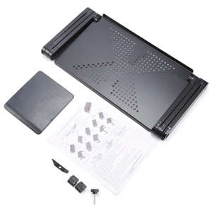 Adjustable Ergonomic Portable Aluminum Laptop Desk. (Mouse Pad Included)