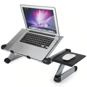 Adjustable Ergonomic Portable Aluminum Laptop Desk. (Mouse Pad Included)
