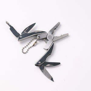Portable Stainless Steel Multifunction Foldaway Tools Keychain.