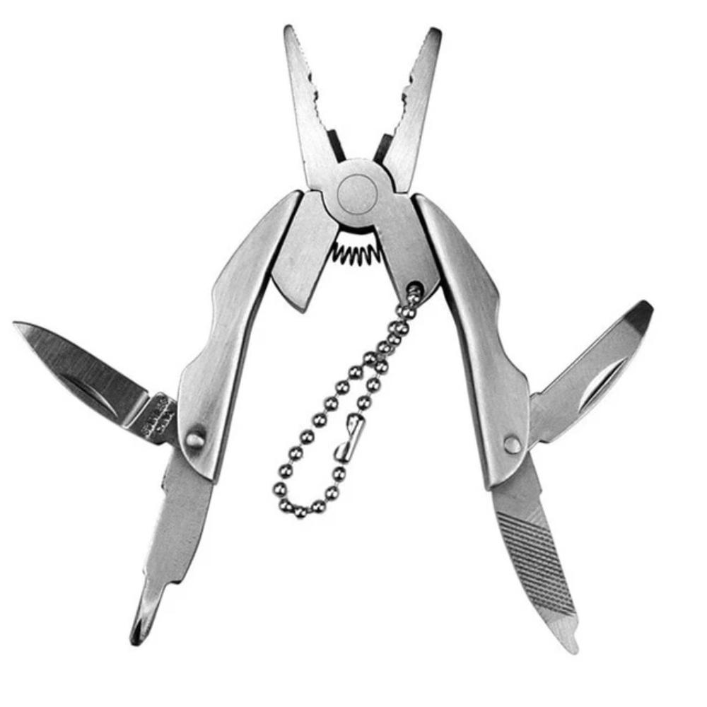 Portable Stainless Steel Multifunction Foldaway Tools Keychain.