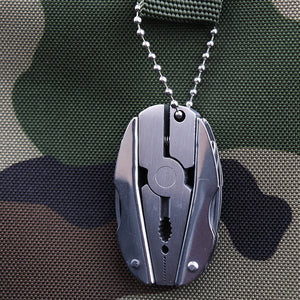 Portable Stainless Steel Multifunction Foldaway Tools Keychain.